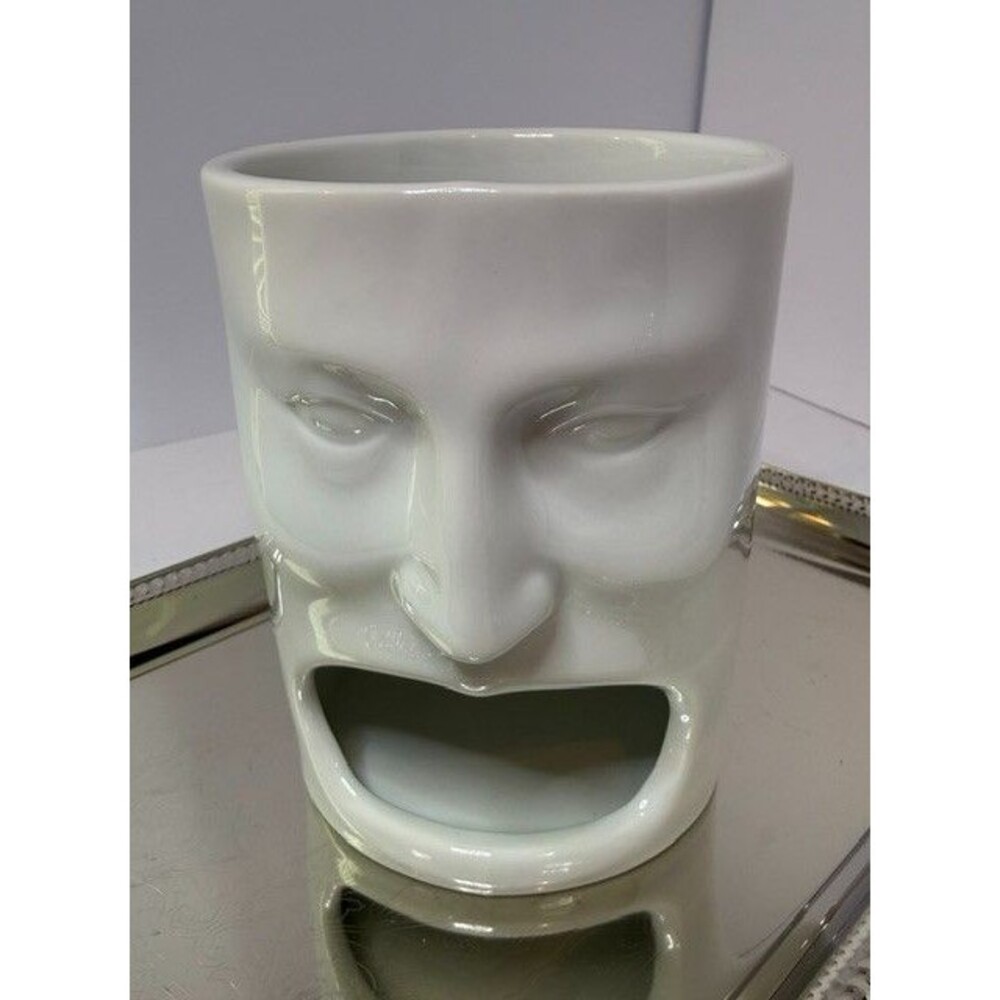 Cordon Bleu Tiki Face Mug RETIRED Open Mouth Teabag Cookie Holder White